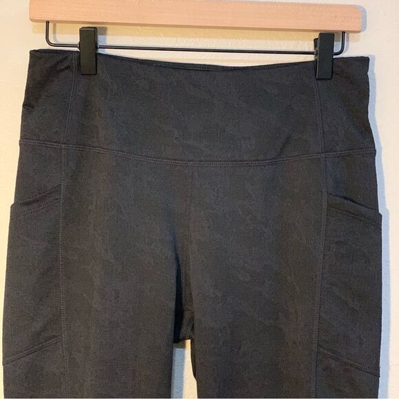 MONDETTA Brushed Jacquard High Waist Pockets Legging Women’s Medium Black. - Picture 6 of 16